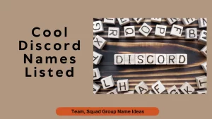 Cool Discord Names Listed