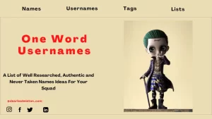 One Word Usernames Guide