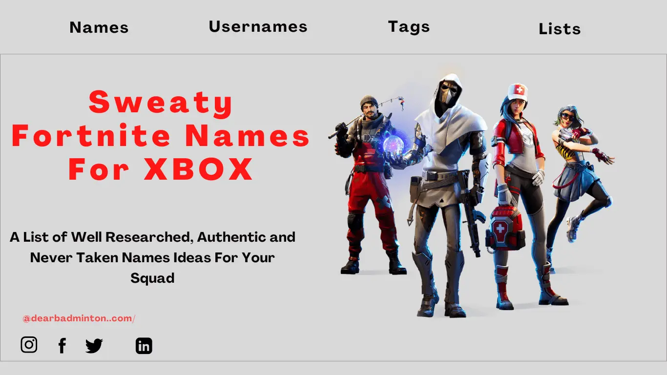 Sweaty Fortnite Names for xbox