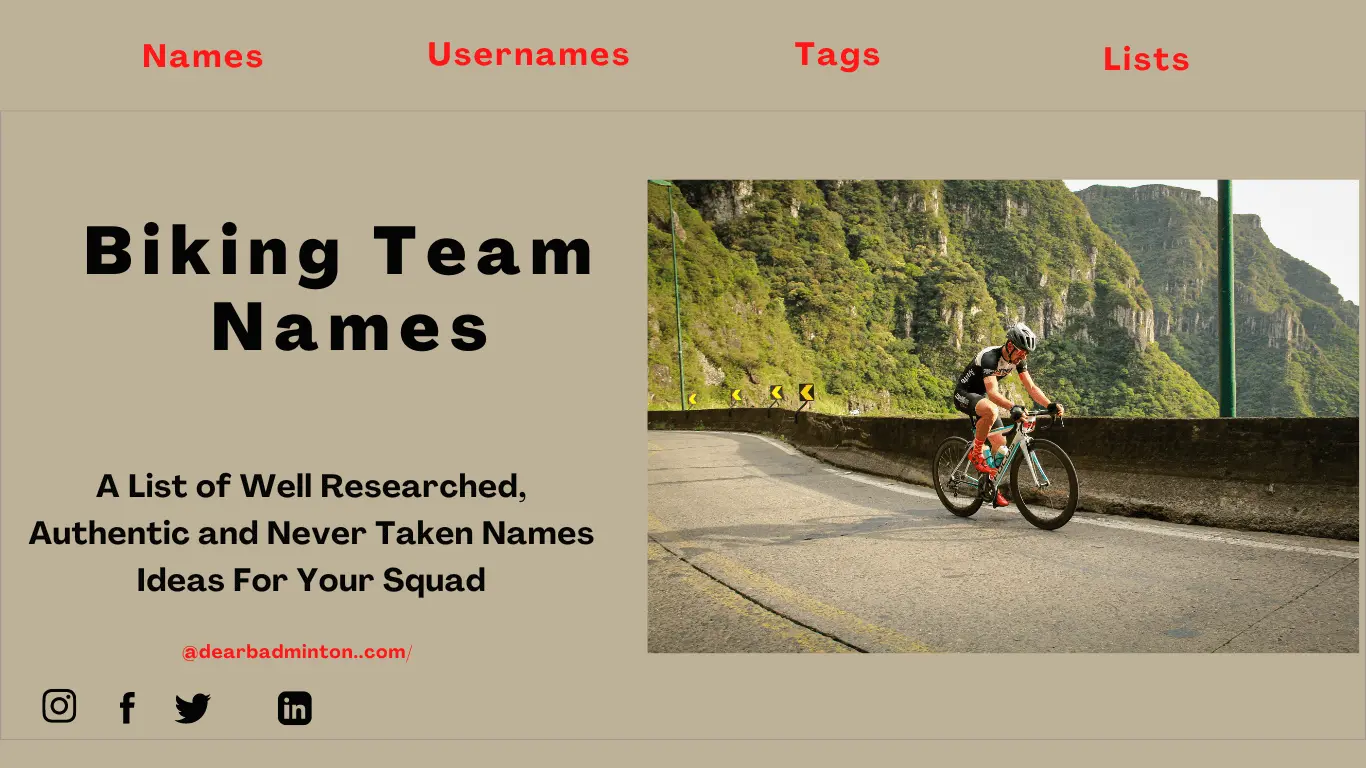 Biking Team Names, Cycling Group Names